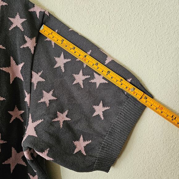 NWT NEEDLES Men's Grey Pink Stars Japan Relax Fit Knit Button Polo Sweater Sz XS - Picture 16 of 16